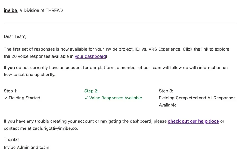 inFlight 2: Voice Responses Posted email template