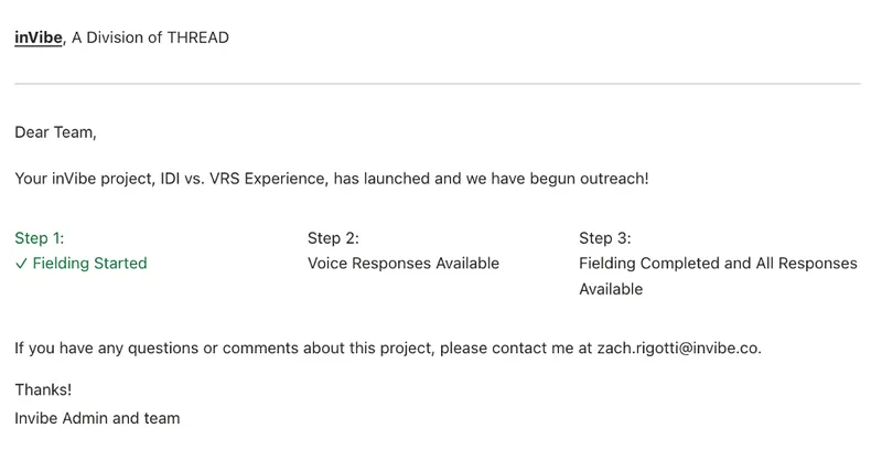 inFlight 1: Fielding Started email template