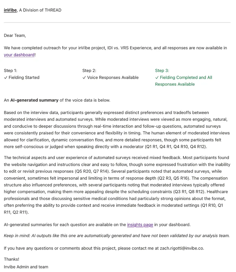 inFlight 3: Fielding Completed email template
