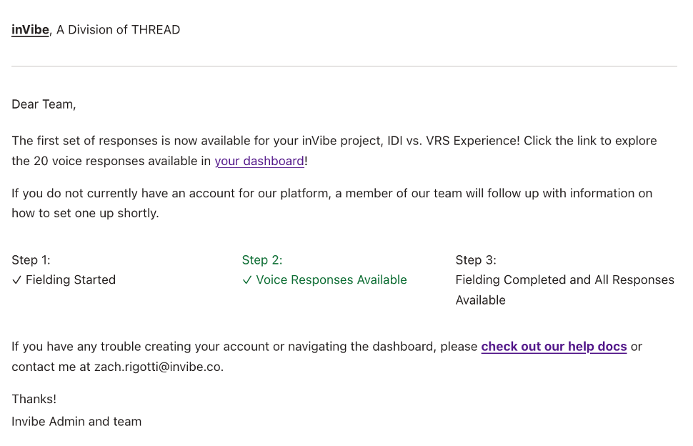 inFlight 2: Voice Responses Posted email template