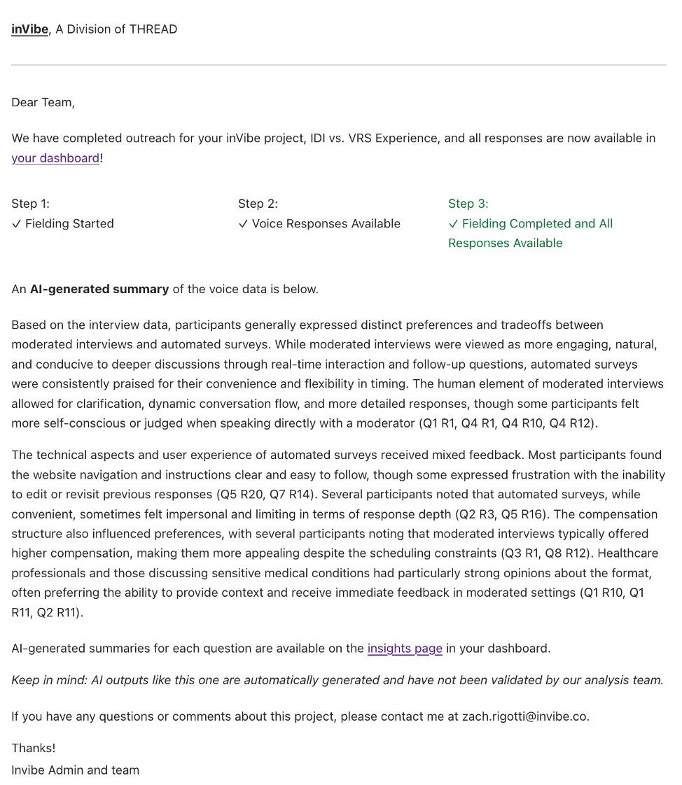 inFlight 3: Fielding Completed email template
